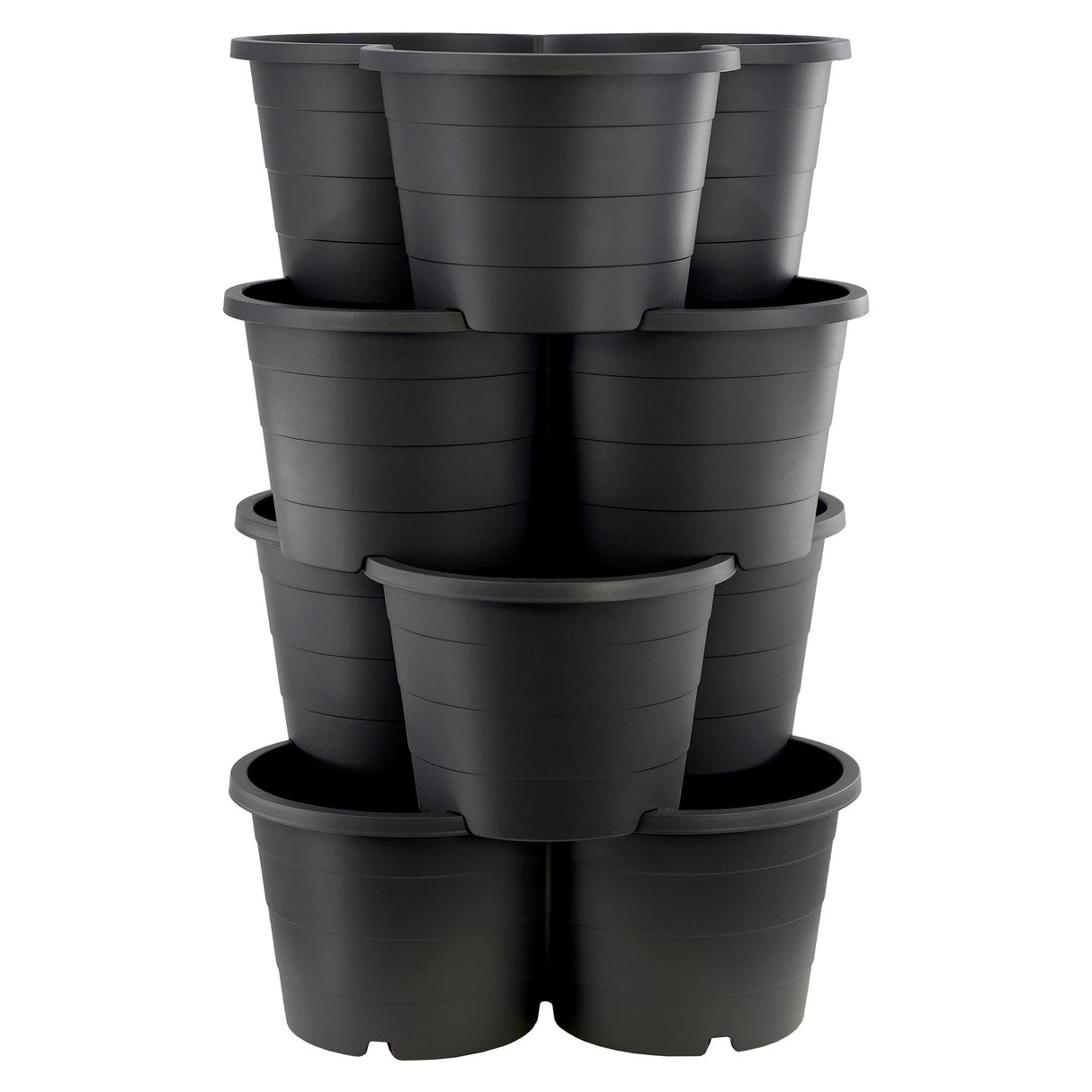 Set of 4 Trio Stackable Flower Pots by GEEZY - UKBuyZone