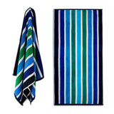 Velour Striped Beach Towel Midnight Oasis by GEEZY - UKBuyZone