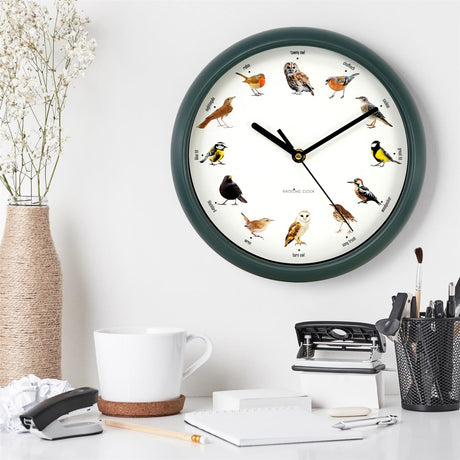 GEEZY Birdsong Wall Clock with 12 Songs