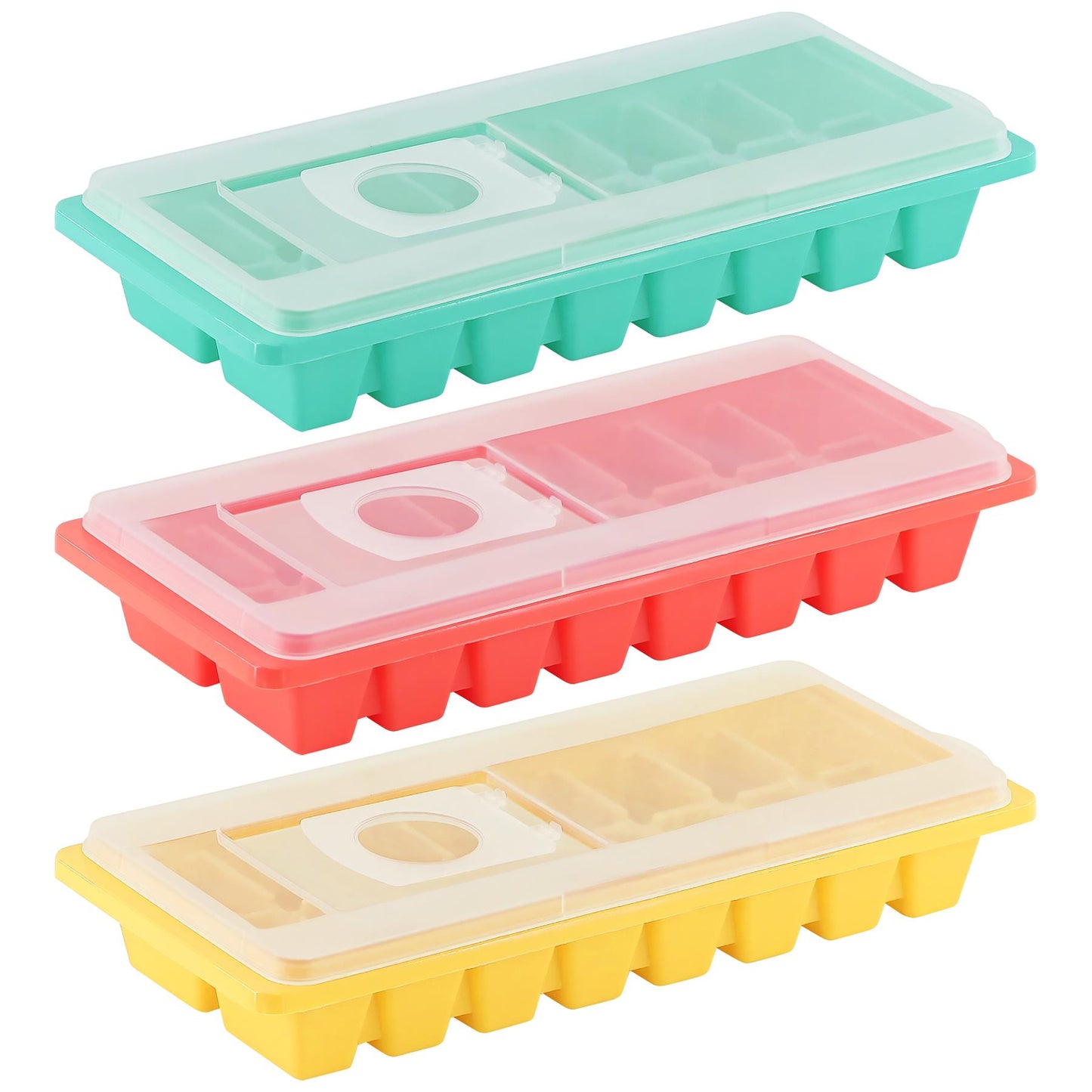 16 Cubes Silicone Ice Cube Tray With Lid by GEEZY - UKBuyZone