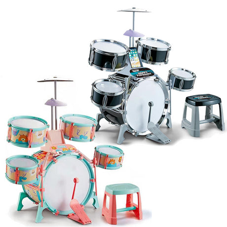 Pink and Green Multi functional Kids Jazz Drum Set by The Magic Toy Shop - UKBuyZone