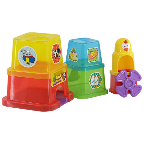 Stacking Nesting Cups Blocks - Happy Farmyard Spin by The Magic Toy Shop - UKBuyZone