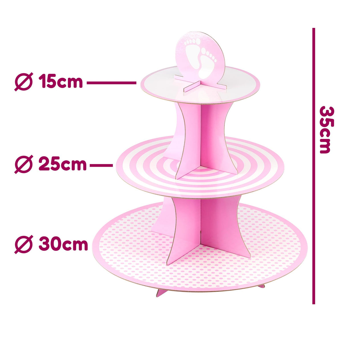 3 Tier Cardboard Cupcake Stand by GEEZY - UKBuyZone
