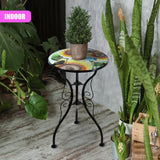 Round Side Mosaic Table With Sunflower Design by Geezy - UKBuyZone