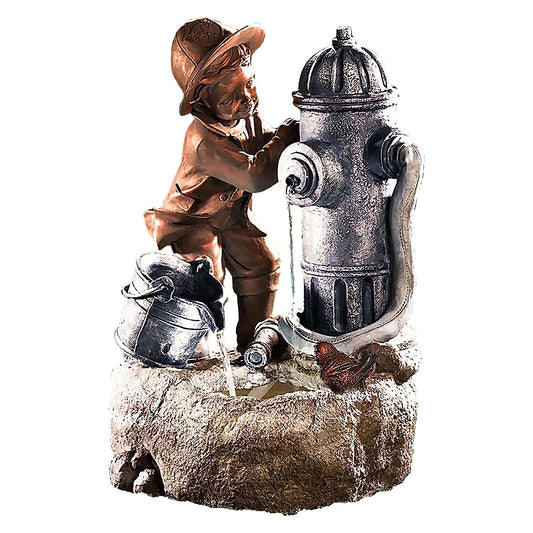 Hydrant Boy Fountain Led Indoor Outdoor by GEEZY - UKBuyZone