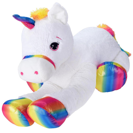 42" Giant Lying Soft Stuffed Unicorn by The Magic Toy Shop - UKBuyZone