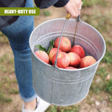 Zinc Bucket With Wooden Holder by Geezy - UKBuyZone