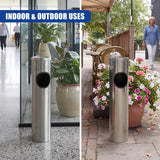 Free Standing Stainless Steel Outdoor Ashtray with Bin