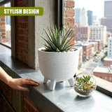 White Flower Pot with Legs, 29 cm
