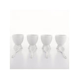 Set of 4 Ceramic Egg Cups with Spoons