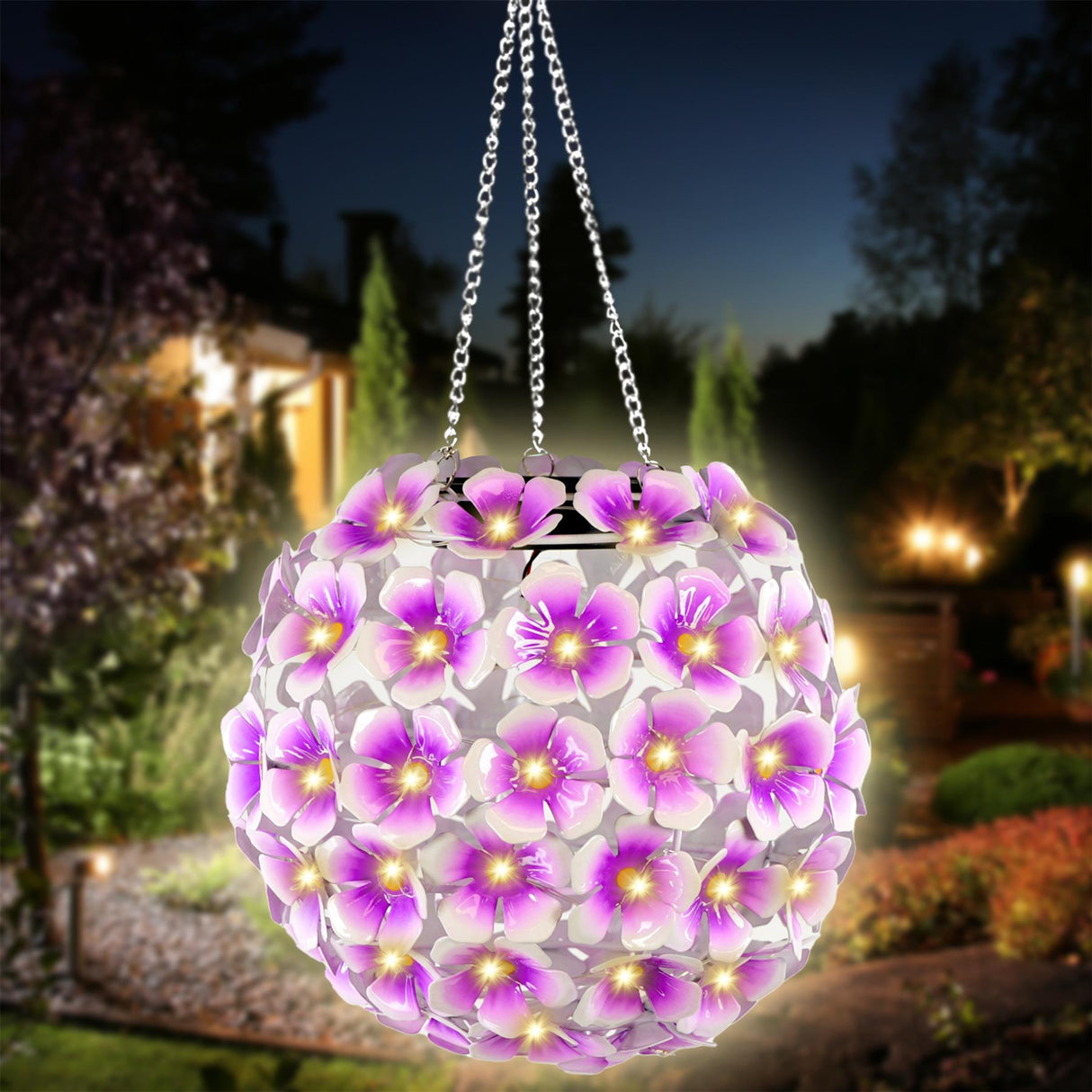 GEEZY Solar Hanging Flower Ball Light