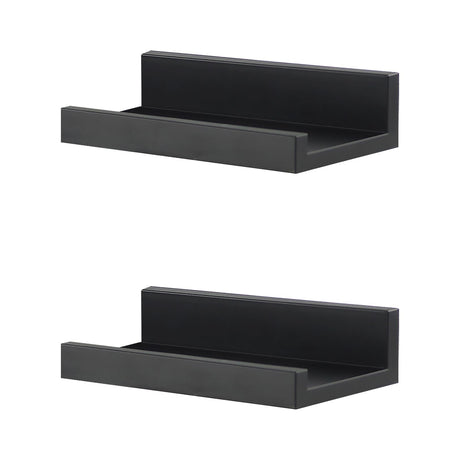 Black Wall Hanging Shelf 30 cm Pack 2 by GEEZY - UKBuyZone