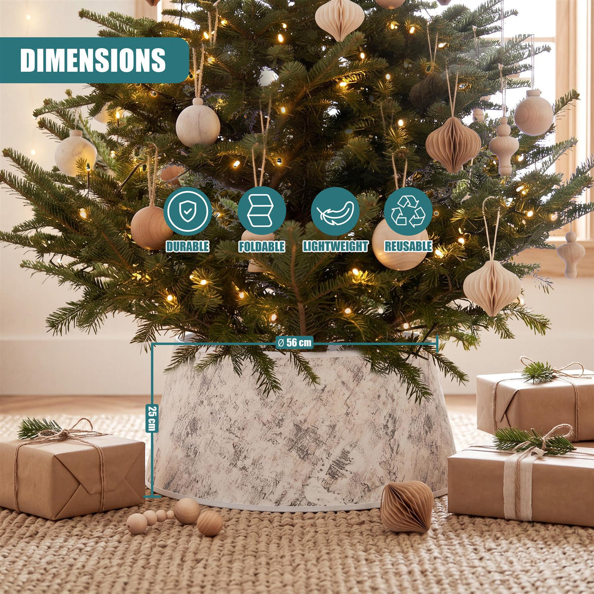 White Christmas Tree Skirt 22"