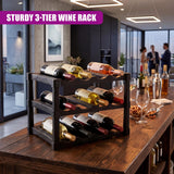 3 Tier Stackable 12 Bottle Wine Storage Rack