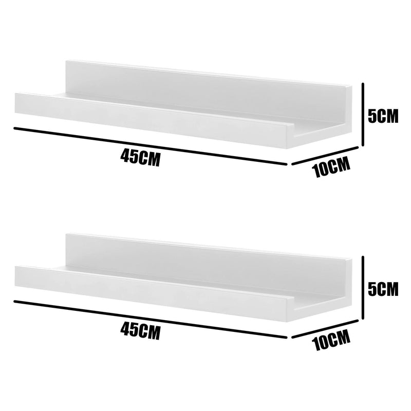 White Wall Hanging Shelf 45 cm Pack 2 White Shelf Geezy