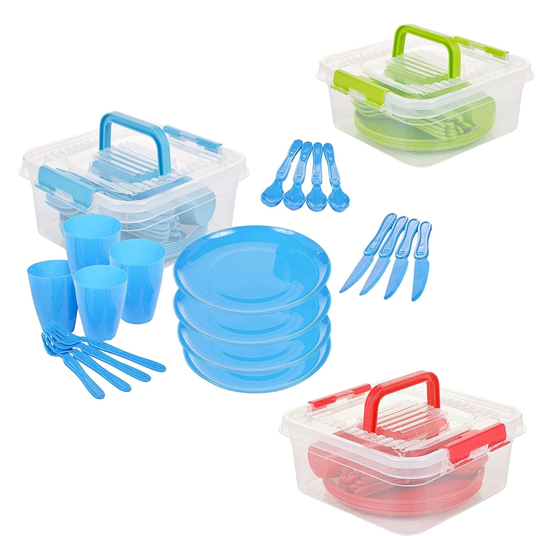 Large Picnic Set With Storage Box For Four - 21 Pieces by Geezy - UKBuyZone
