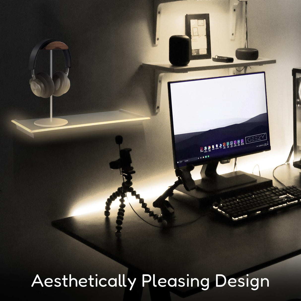 Floating Shelves with LED Lights