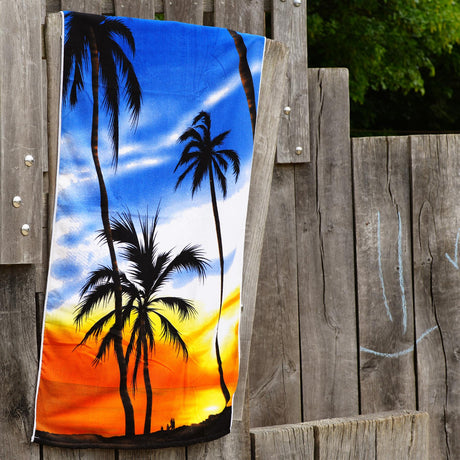 Beach Bath Towel Sunrise Design Microfibre Towel by GEEZY - UKBuyZone