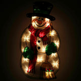 Snowman with Broom Sign Christmas LED Light Silhouette by The Magic Toy Shop - UKBuyZone