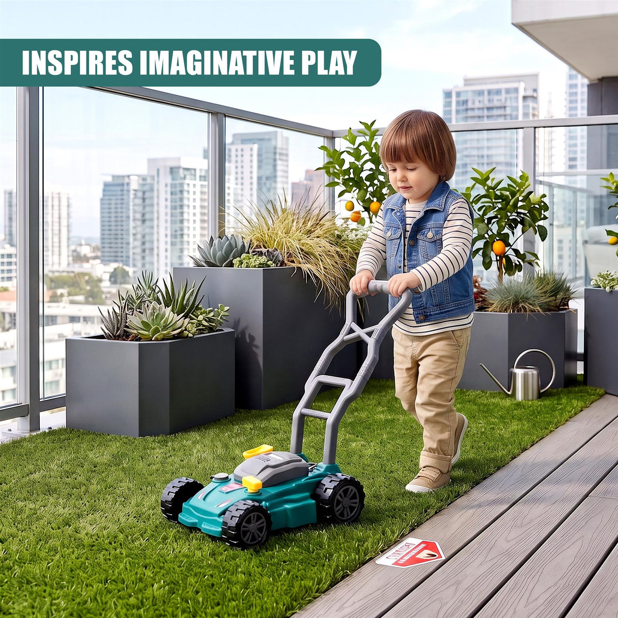 Toy Lawn Mower with Lights & Sounds
