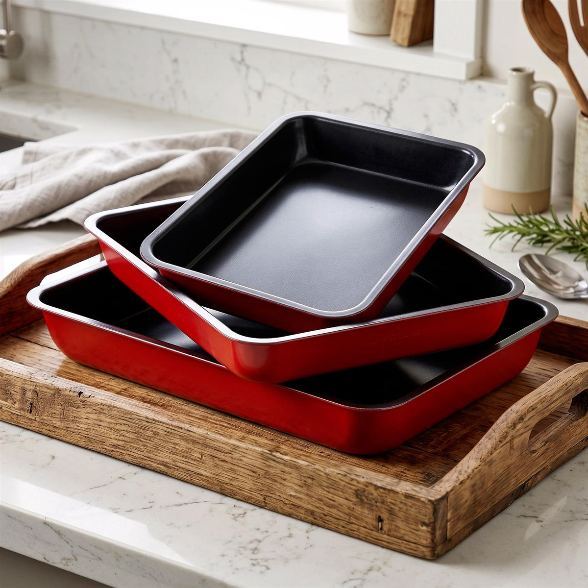 Set of 3 Non-Stick Roasting Trays