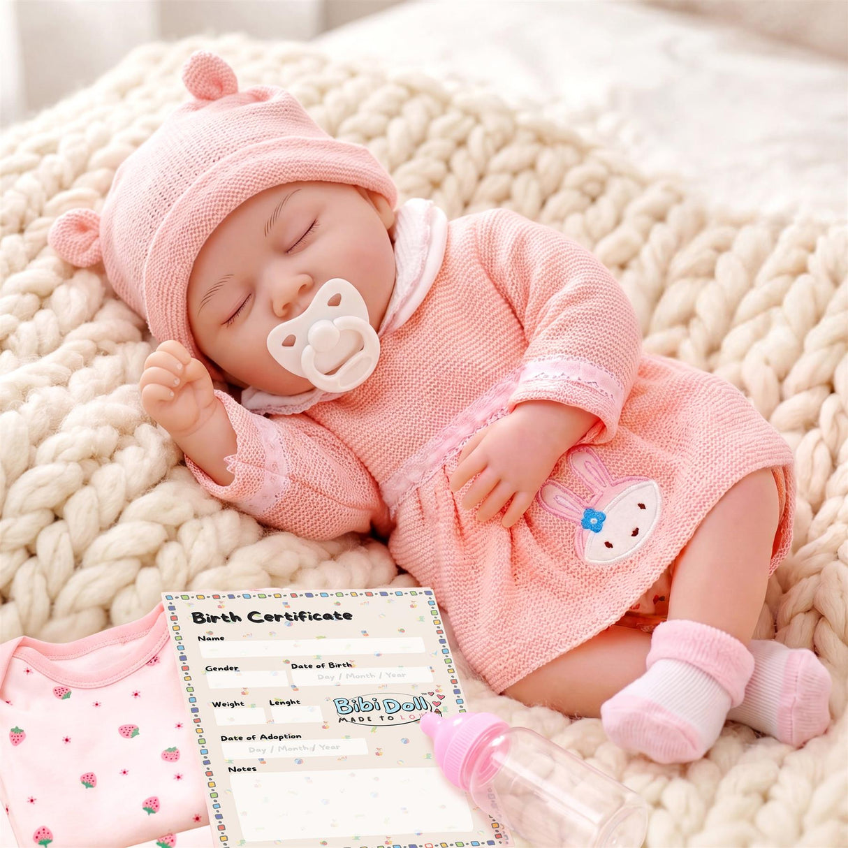 BiBi Doll Reborn Sleeping Girl "Rose" (50 cm / 20")