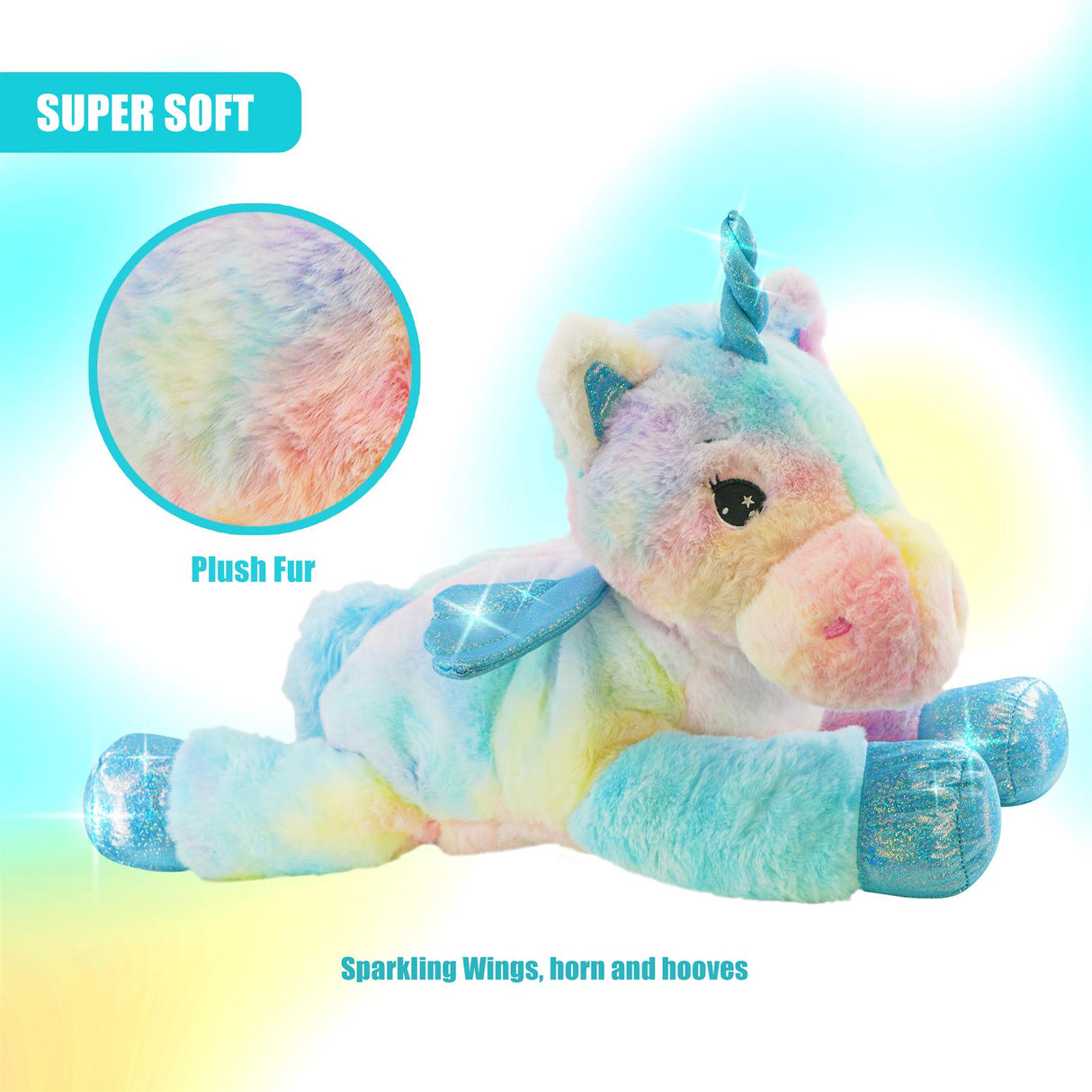 Unicorn with Sparkling Wings - Soft Toy by The Magic Toy Shop - UKBuyZone