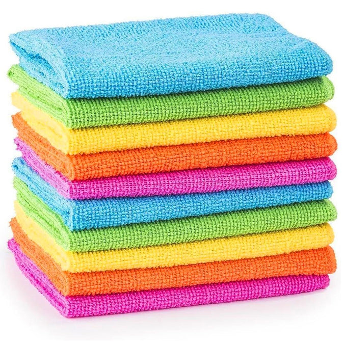 Set Of 10 Microfibre Cleaning Cloths - UKBuyZone