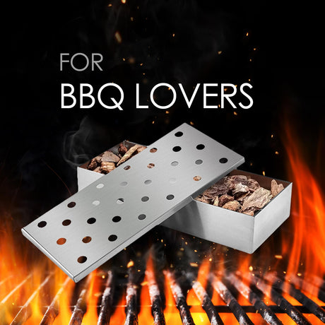 BBQ Smoker Box for Wooden Chips by Geezy - UKBuyZone