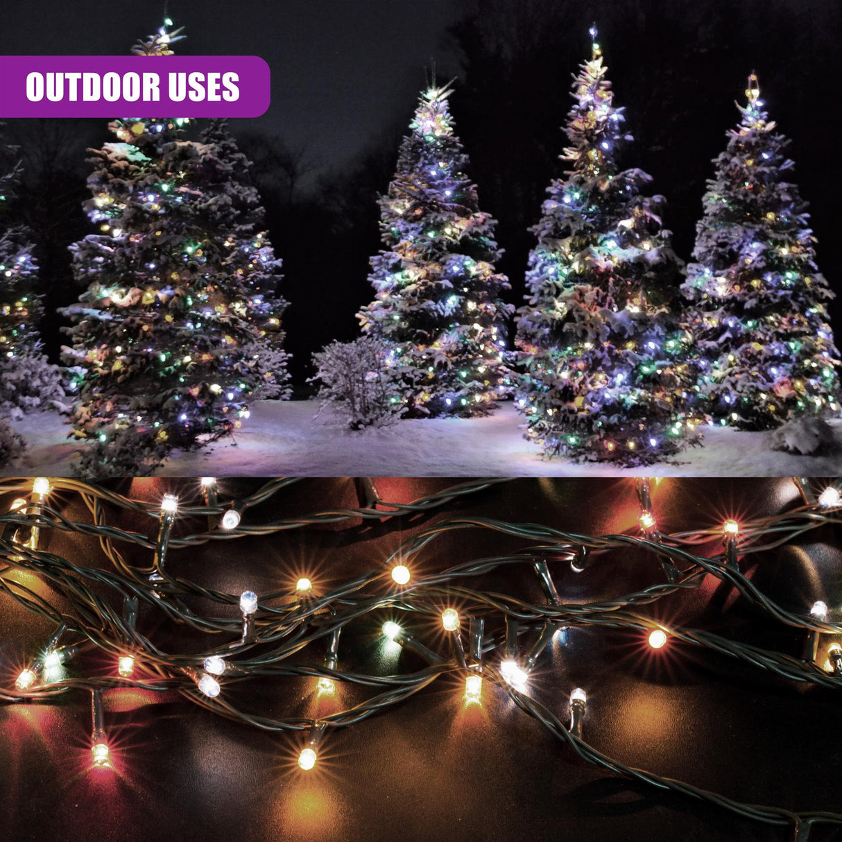 300 LED Cluster Christmas Lights - Pastel