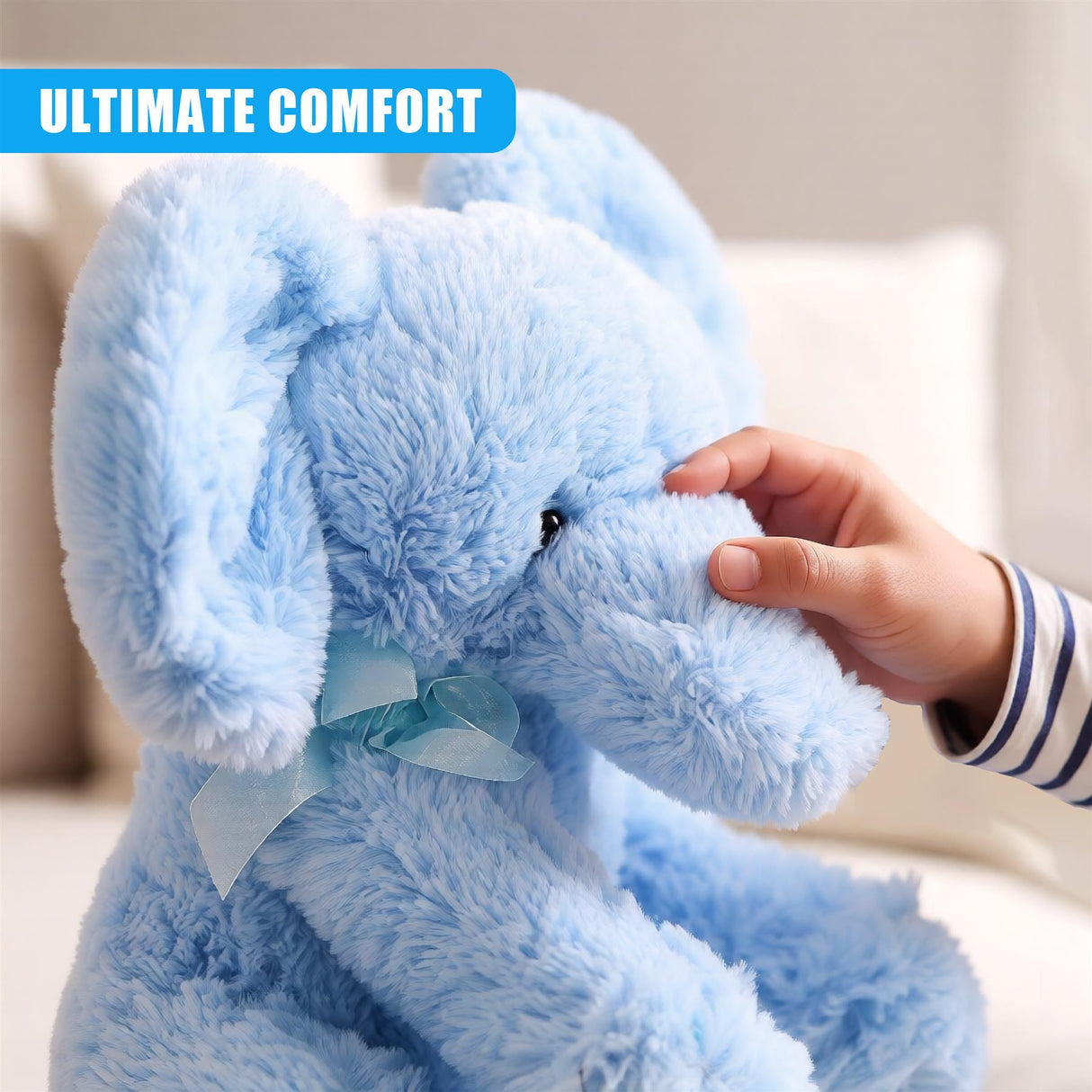 A blue plush elephant, looking adorable and cute. - UKBuyZone