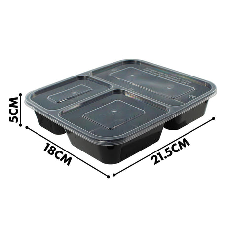 Set of 10 Meal Prep Food Storage with 3 Compartments by Geezy - UKBuyZone