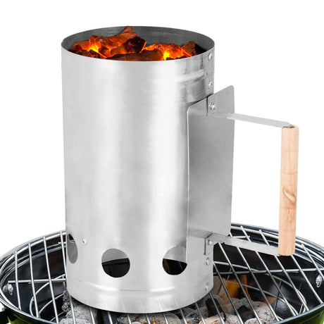 BBQ Charcoal Metal Chimney Starter by Geezy - UKBuyZone