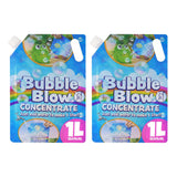 Two refill packages of Bubble Blow concentrate liquid for making one liter of bubble solution.