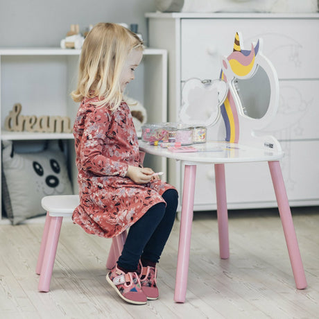 Princess Vanity Table with Stool Kids Play Toy by The Magic Toy Shop - UKBuyZone