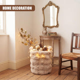 Faux Fur Round Storage Basket