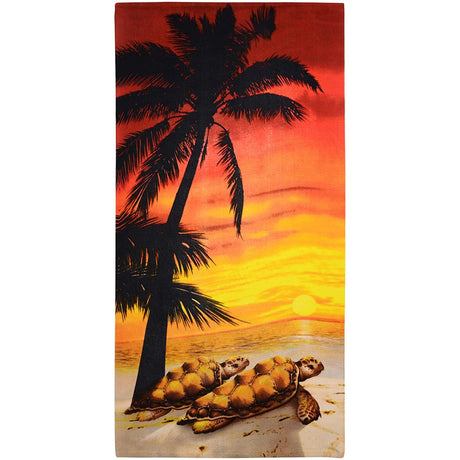 Sunset Tortoise Design Large Towel by Geezy - UKBuyZone