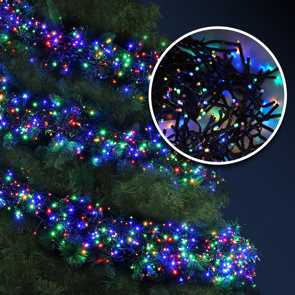 300 LED Cluster Christmas Lights - Multicolour
