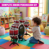 Kids 10 Piece Drum Kit With Stool