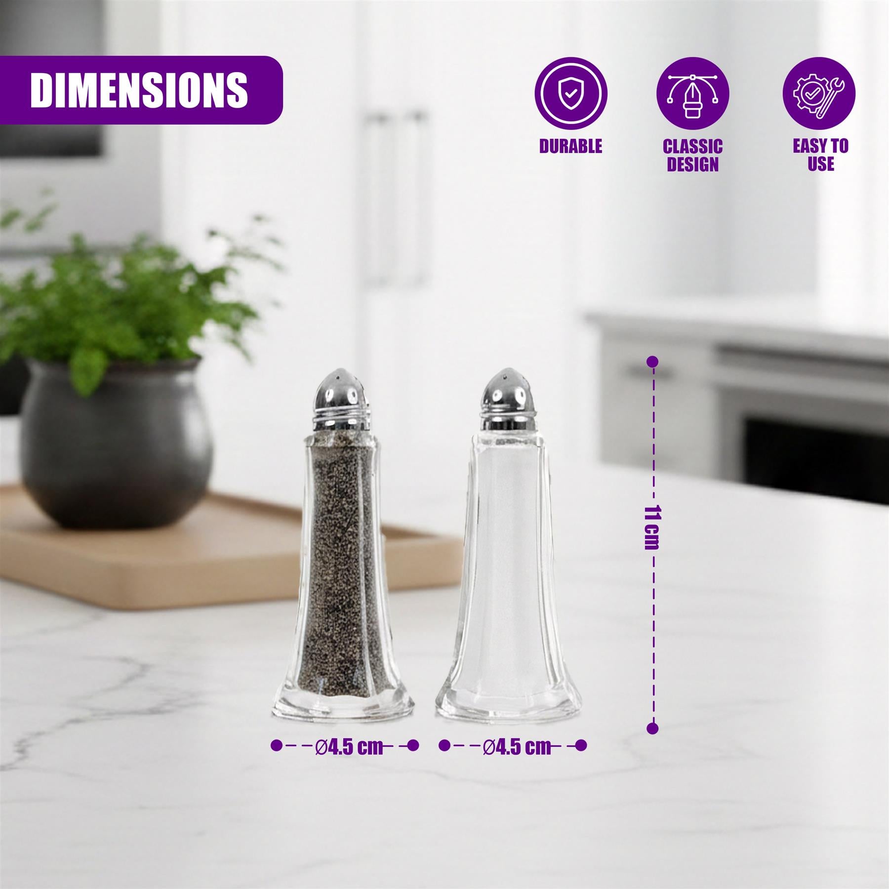 Classic Style Salt And Pepper Shakers - Pack Of 12 - Foodshaker