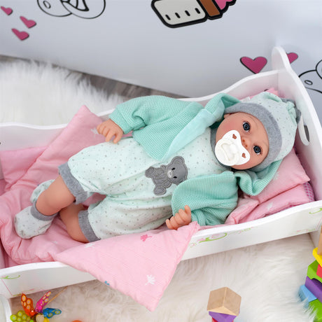 Baby Doll With Dummy & Sounds Mint by BiBi Doll - UKBuyZone