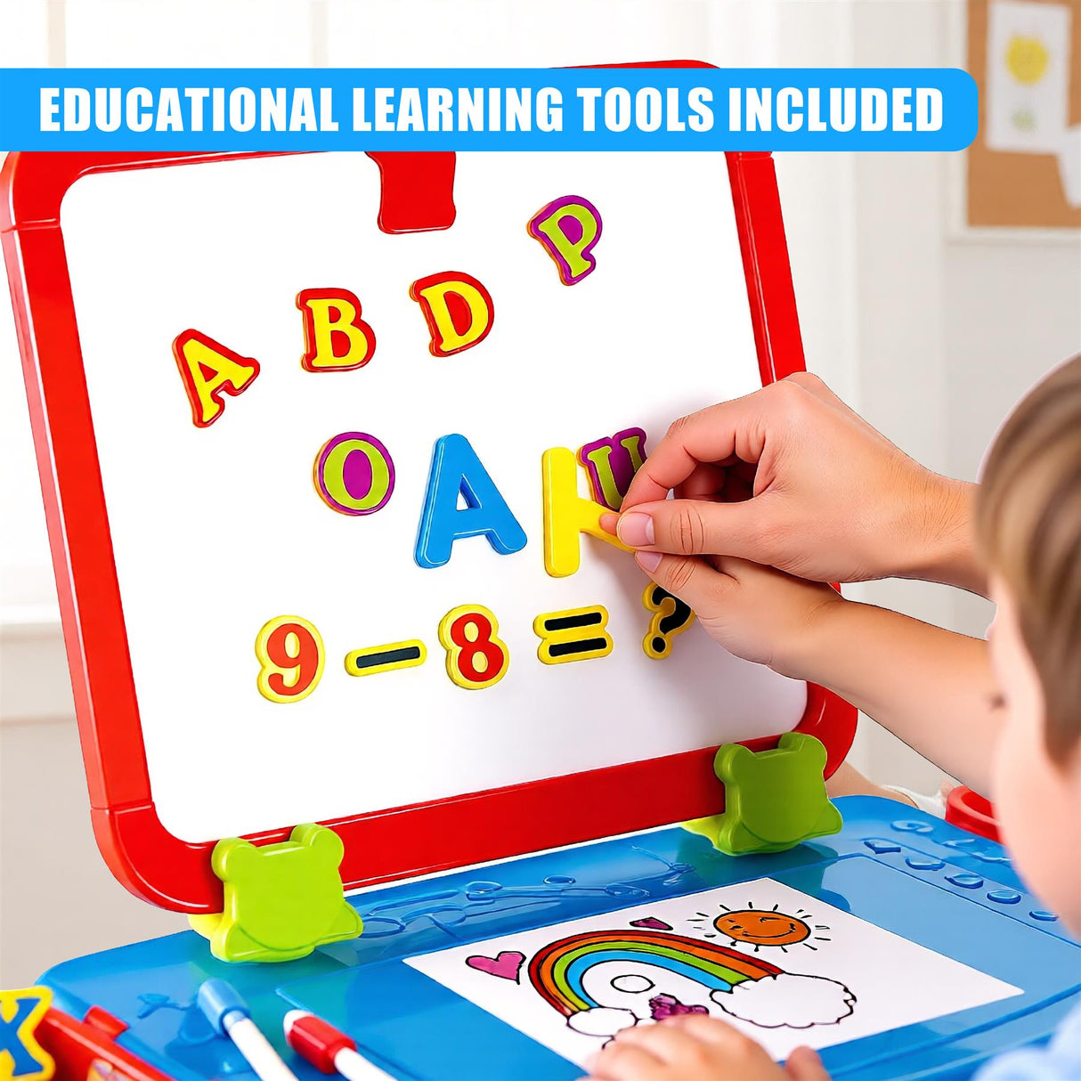 Learning Desk & Magnetic Easel Chalkboard