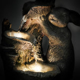 Rabbit Solar Water Feature Outdoor With LED by GEEZY - UKBuyZone