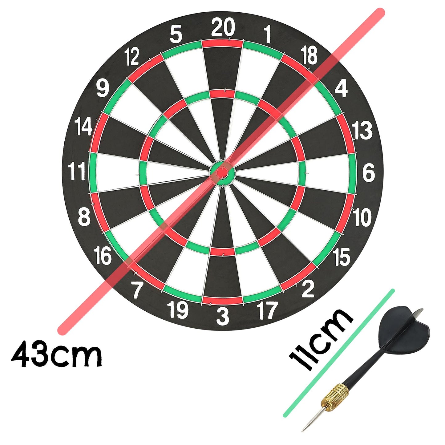 Double-Sided Dartboard with 6 Darts by The Magic Toy Shop - UKBuyZone