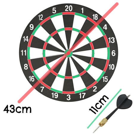 Double-Sided Dartboard with 6 Darts by The Magic Toy Shop - UKBuyZone