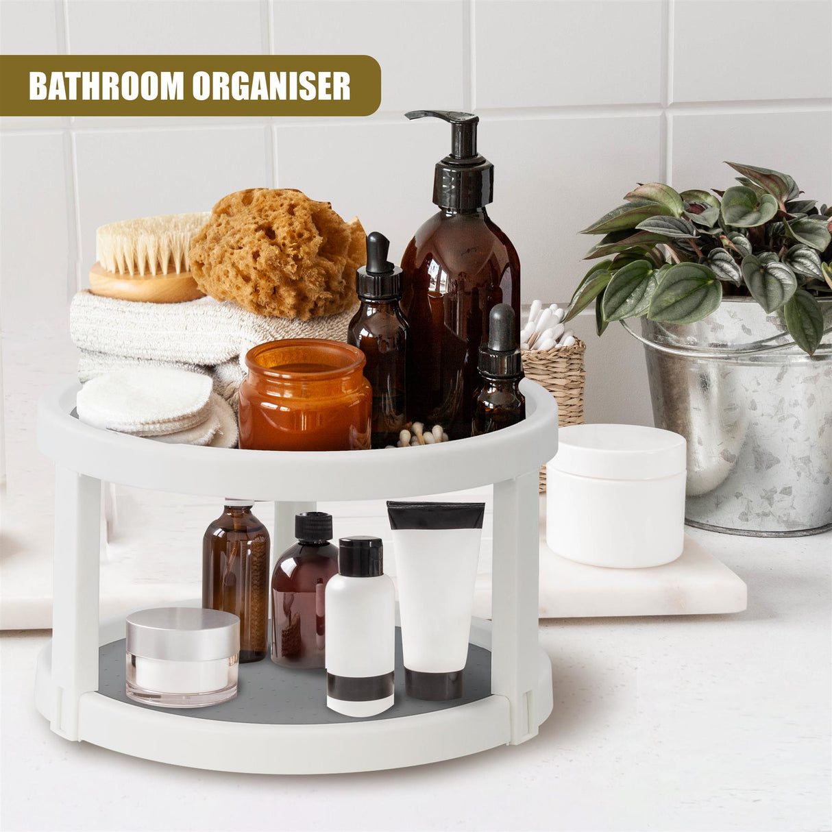 2 Tier Rotating Spice Rack 25cm