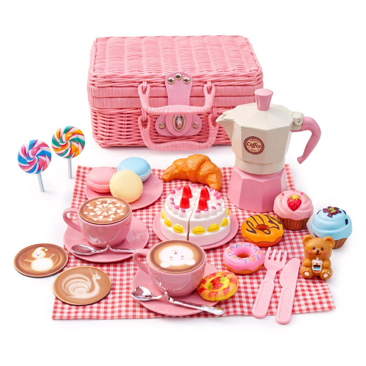 Tea Party Set with Picnic Basket