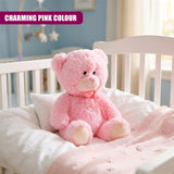 Plush Teddy Bear Pink Soft Toy with Ribbon