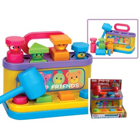 Multi-coloured Pop Up Friends with Hammer by The Magic Toy Shop - UKBuyZone