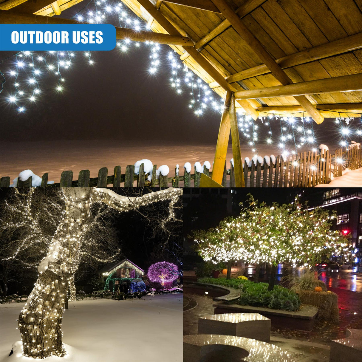300 LED Cluster Christmas Lights - Cool White